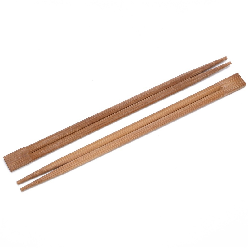 Best price 21cm Twin Printed Barbecue Disposable Bamboo Wooden Chopsticks With Free Design Custom Paper Sleeve